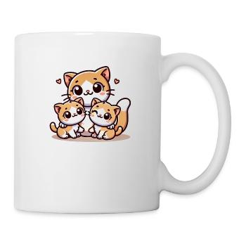 Parent chat aimant avec deux enfants mignons - Mug blanc - blanc - Droite