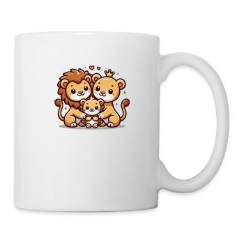 Famille Lion Mère Et Père Avec Un Enfant - Mug blanc - blanc - Droite