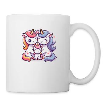 Licorne Famille Mère Et Père Avec Un Enfant - Mug blanc - blanc - Droite