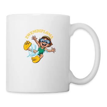 Schwimmdiplom: Wasserheld! - Tasse - Weiß - Rechts