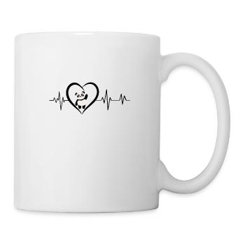 battement de cœur panda - Mug blanc - blanc - Droite