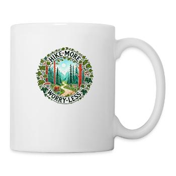 Hike more worry less - Mug - white - Right