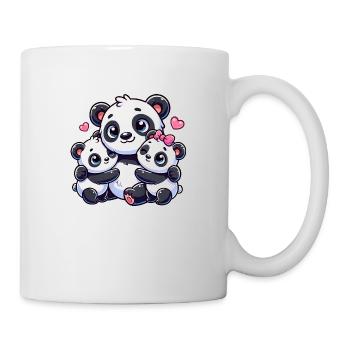 Parent panda aimant avec deux enfants mignons - Mug blanc - blanc - Droite