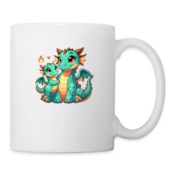 Loving Dragon Parent with Child - Mug - white - Right