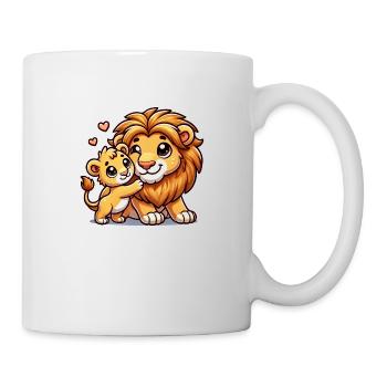 Loving Lion Parent with Child - Mug - white - Right