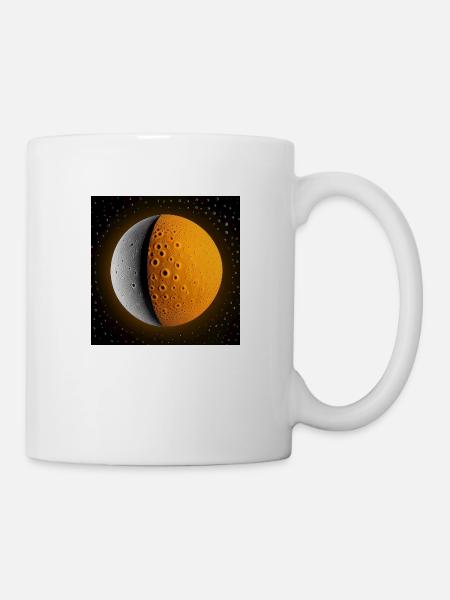 Orangegrauer Planet - Tasse - Weiß