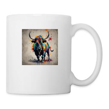 Bulle farbig - Tasse - Weiß - Rechts