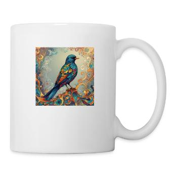 Oiseau coloré rectangulaire - Mug blanc - blanc - Droite