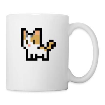 Süße Pixel Katze - Tasse - Weiß - Rechts