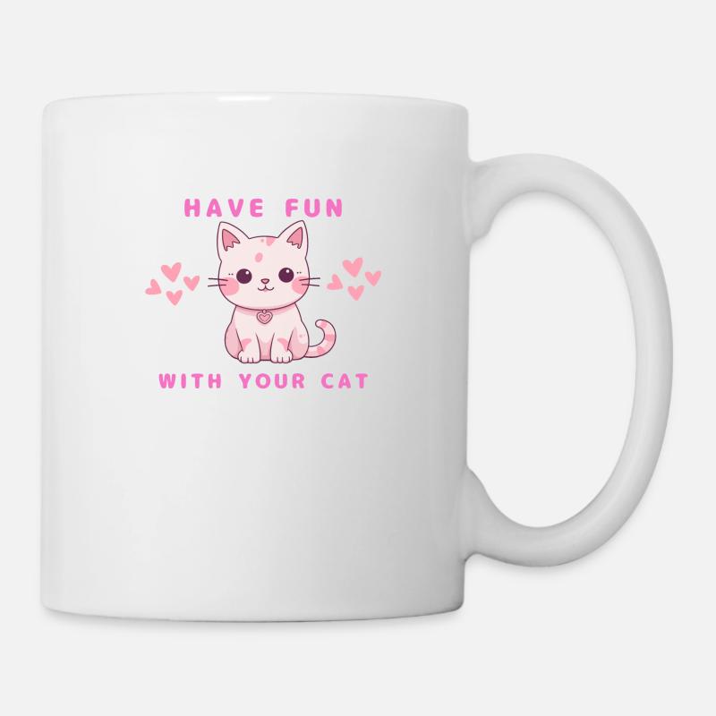 Amusez-vous avec votre chat - Mug blanc - blanc