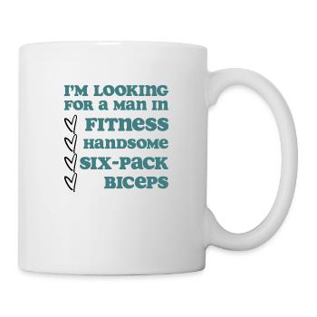 Je cherche un homme en forme - Mug blanc - blanc - Droite