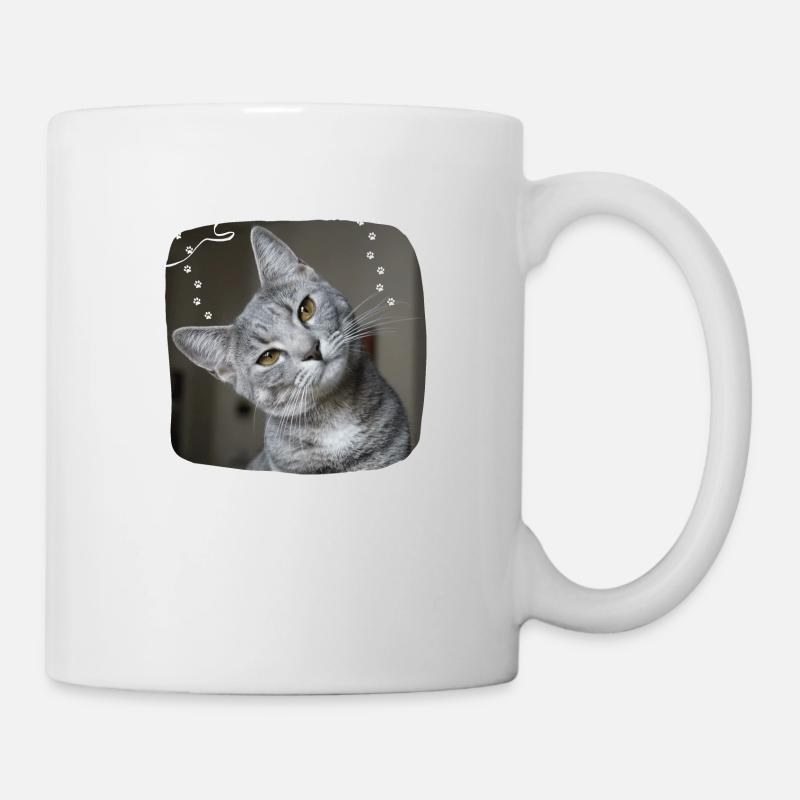 T-shirt chat - Mug blanc - blanc