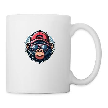 Gorilla with Basecap and Sunglasses - Mug - white - Right
