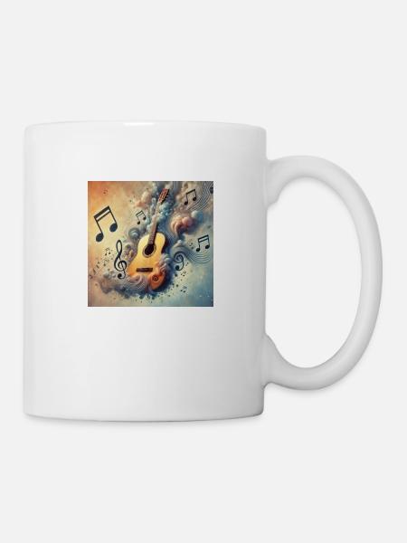 Gitarre auf Wolken - Tasse - Weiß