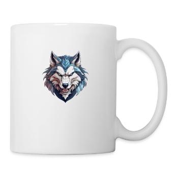 Wildes wütendes Tier Wolf Husky Maskottchen cool - Tasse - Weiß - Rechts