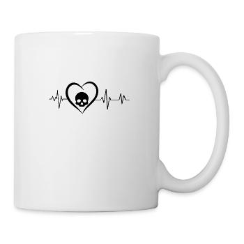 Skull heartbeat - Mug - white - Right