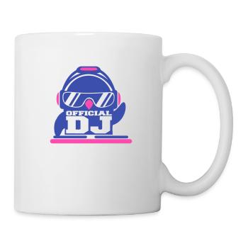 Lustiger Official DJ Pinguin Mischpult Party Musik - Tasse - Weiß - Rechts