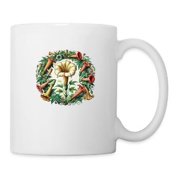 Fleur de trompette vintage - Mug blanc - blanc - Droite