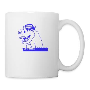 Lustiges Cooles Nielpferd DJ Mischpult Party Musik - Tasse - Weiß - Rechts