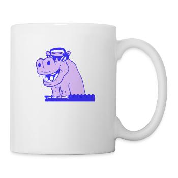 Lustiges Cooles Nielpferd DJ Mischpult Party Musik - Tasse - Weiß - Rechts