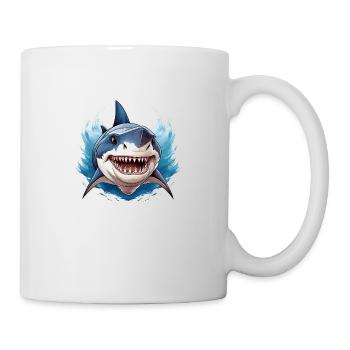 Sauvage en colère animal grand requin blanc motivation - Mug blanc - blanc - Droite