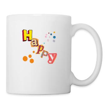 Happy Vibes - Tasse - Weiß - Rechts