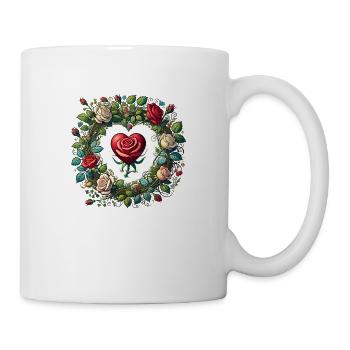 Rosen - Tasse - Weiß - Rechts