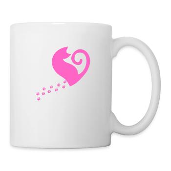 Cat Day pink - Tasse - Weiß - Rechts