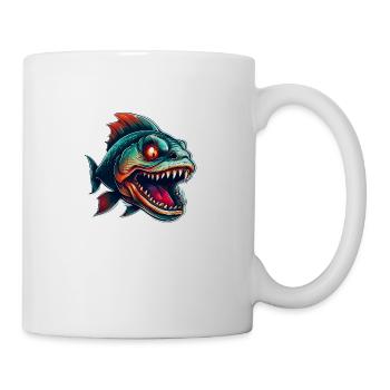 piranha en colère combatif motivation sport - Mug blanc - blanc - Droite