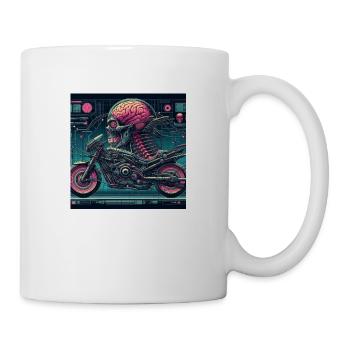 Cyber Punk motard - Mug blanc - blanc - Droite