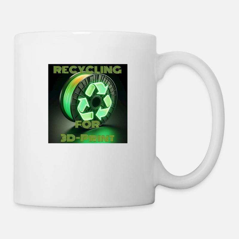 RECYCLAGE pour l’impression 3D - Motif 01 - Mug blanc - blanc