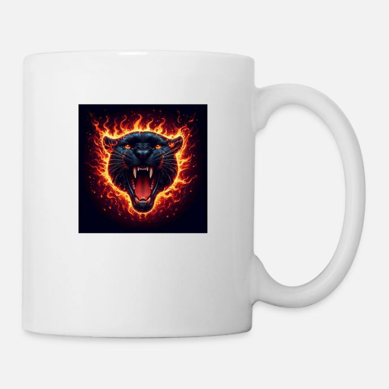 Panthère noire en feu - Mug blanc - blanc