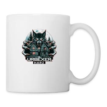 Wolf Urbexer Aufdruck mit einem Lostplace - Tasse - Weiß - Rechts