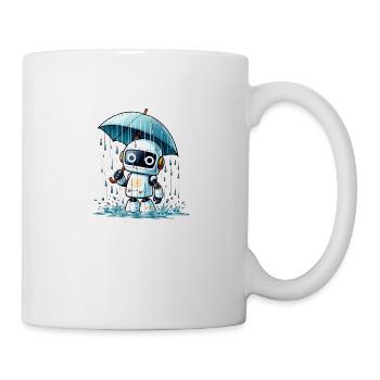 Bot Under the Puie with Umbrella - Mug - white - Right