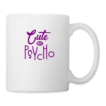 Mignon mais psychopathe - Doux mais fou - Fou - Mug blanc - blanc - Droite