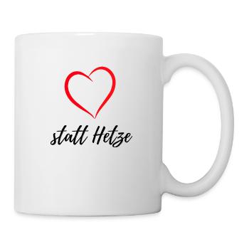Herz statt Hetze - Tasse - Weiß - Rechts