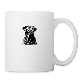 Schwarzer Labrador Retriever Hund - Tasse - Weiß - Rechts