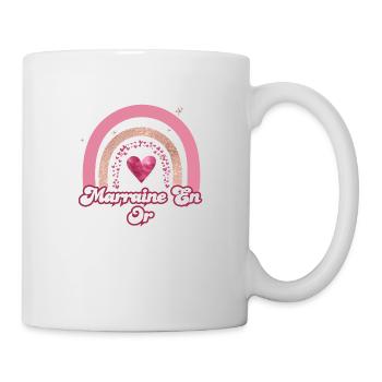 Marraine en or rainbow rose - cadeau marraine - Mug blanc - blanc - Droite