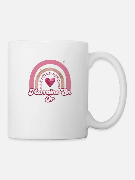 Marraine en or rainbow rose - cadeau marraine - Mug blanc - blanc