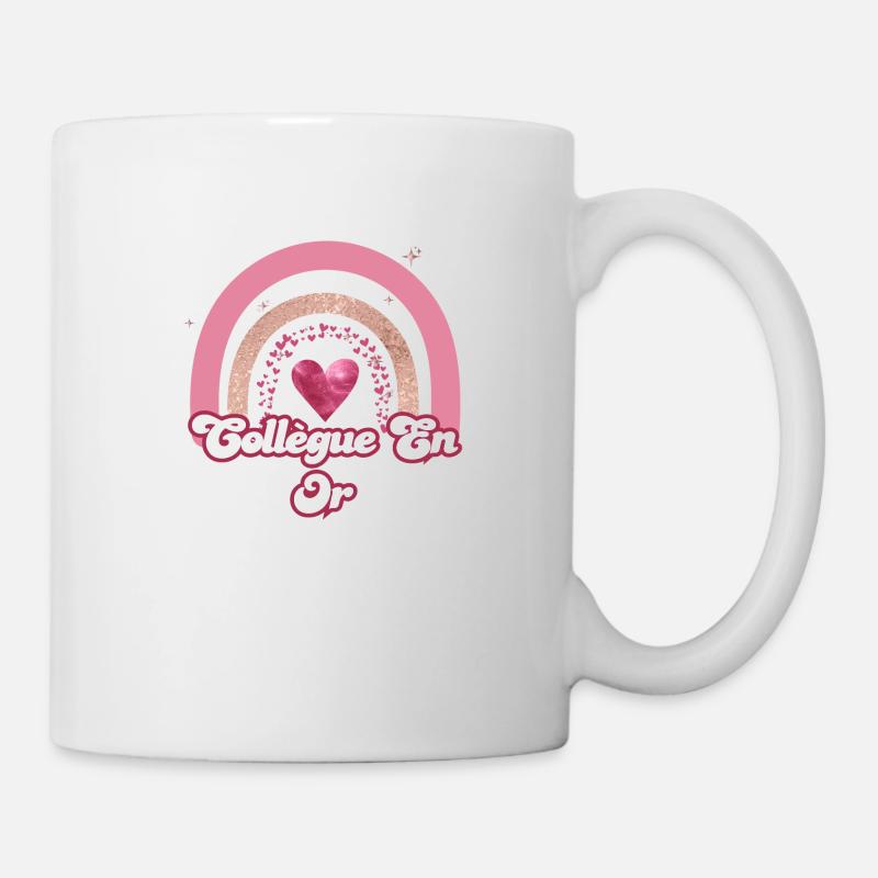 Collègue en or rainbow rose - cadeau collègue - Mug blanc - blanc