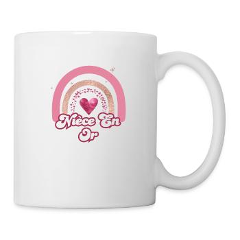 Nichte in Rose Rainbow Gold - Nichte Geschenk - Tasse - Weiß - Rechts