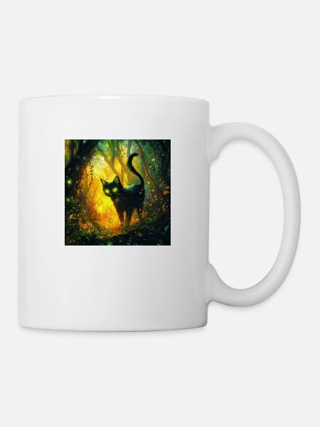 FANTASY Forest Cat - Tasse - Weiß