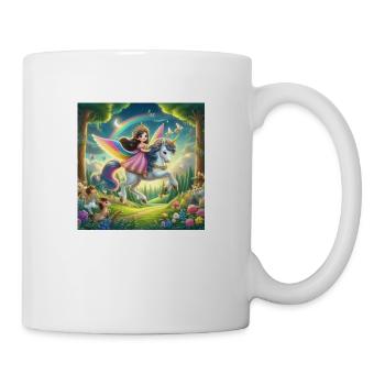 Princesse sur une Licorne volante - Mug blanc - blanc - Droite