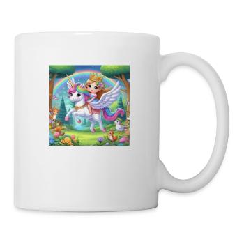 Princesse sur une Licorne volante - Mug blanc - blanc - Droite