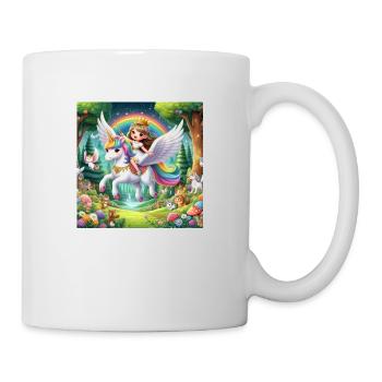 Princesse sur une Licorne volante - Mug blanc - blanc - Droite
