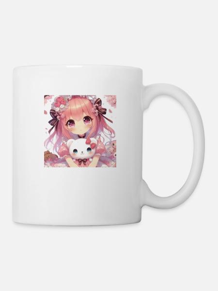 Fille dessins animés japonais mangas - Mug blanc - blanc