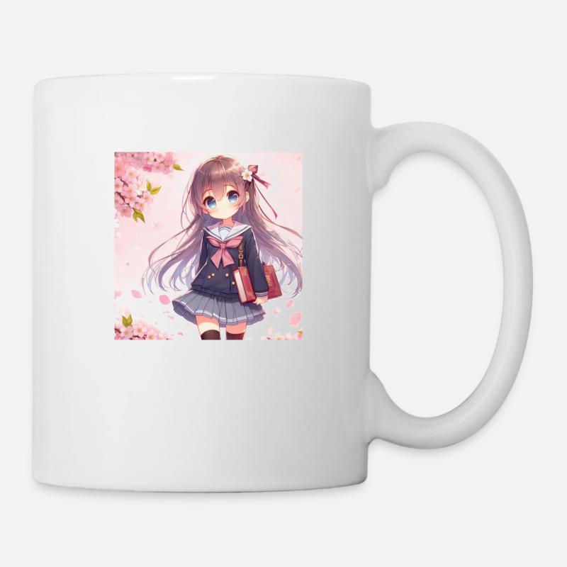 Fille dessins animés japonais mangas - Mug blanc - blanc