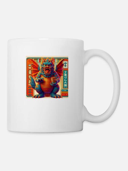 Japanisches Drachenmonster - Tasse - Weiß