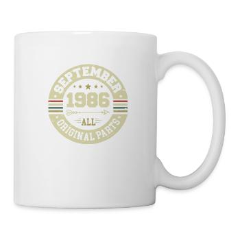 38. Geburtstag 1986 Legendär seit September 1986 - Tasse - Weiß - Rechts
