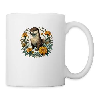 Loutre souci - Mug blanc - blanc - Droite